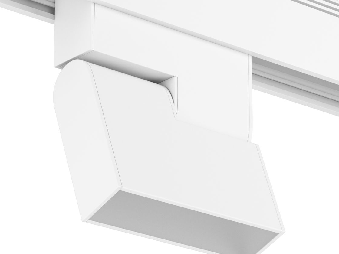 Белый трековый светильник SY, вид под углом