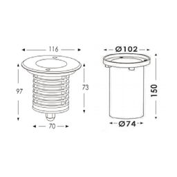 Светильник ландшафтный встраиваемый, DL-2116R2-4-RGBWW-24