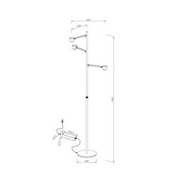 Светильник напольный JY FL-03, FL-0367-3A-NC-WW