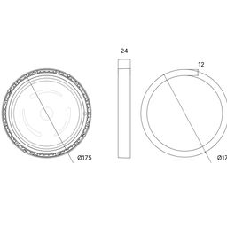 Светильник светодиодный потолочный накладной ультратонкий, серия KH, Белый, 15Вт, IP20, Теплый белый (2700-3000К), KH-R175-15-WW