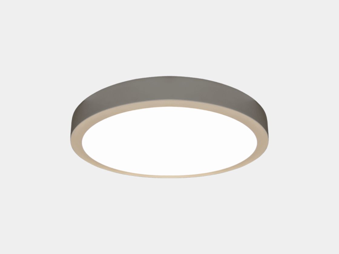 Круглый накладной светильник белый, вид под углом