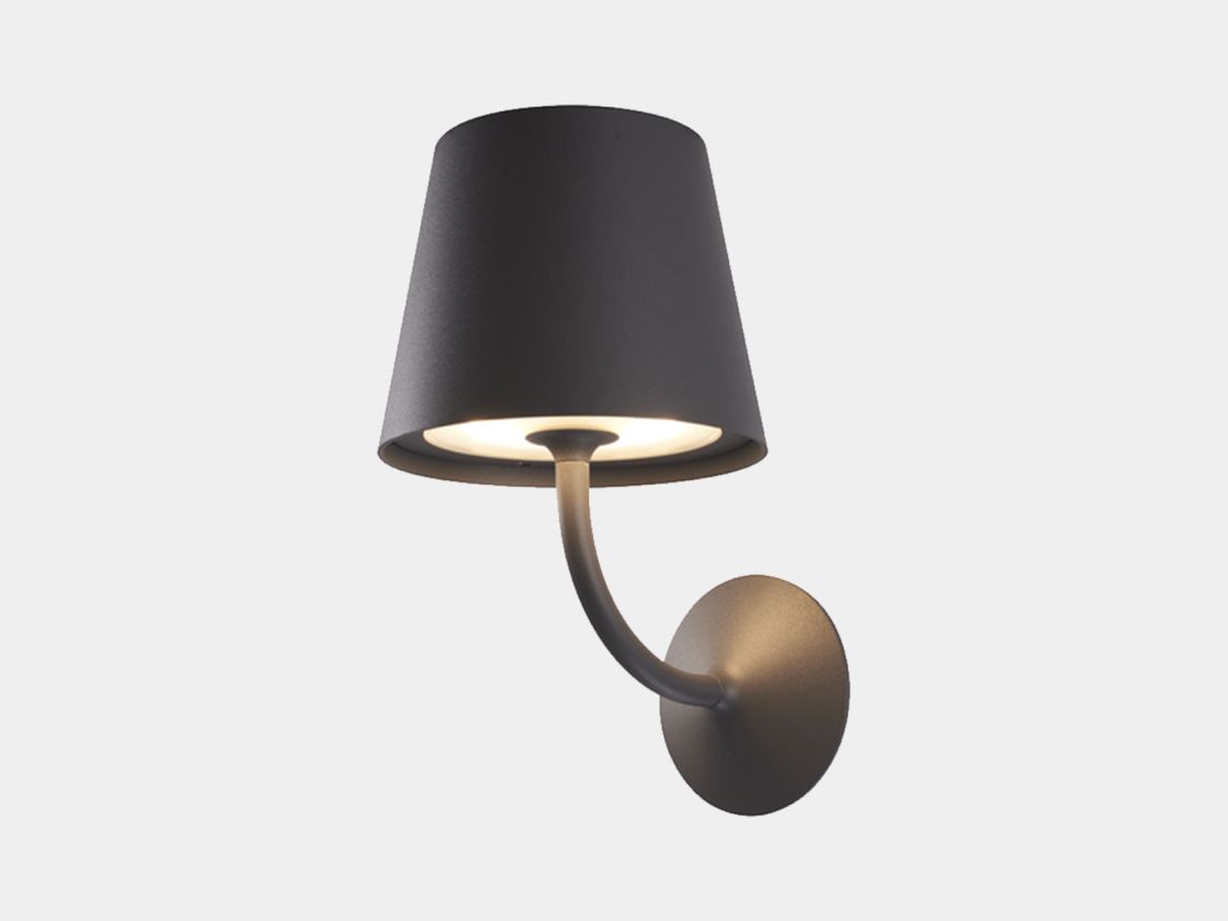 Настенный уличный светильник темно-серый, вид спереди