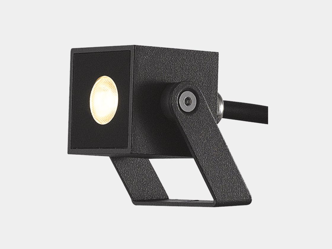 Грунтовый светодиодный светильник темно-серый, вид сбоку