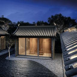 Пример ландшафтной подсветки уличными светильниками вдоль дорожки