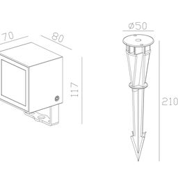 Светильник светодиодный, 8Вт, IP65, Теплый (3000К), FL-2741-8-GR-WW