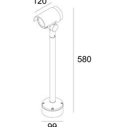 Светильник светодиодный, темно-серый, 20Вт, IP65, 3000К, W-1677-20-GR-WW