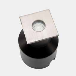 Грунтовый встраиваемый светильник, квадратная рамка, вид сверху