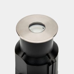 Грунтовый встраиваемый светильник, верхняя часть, серебристый фланец