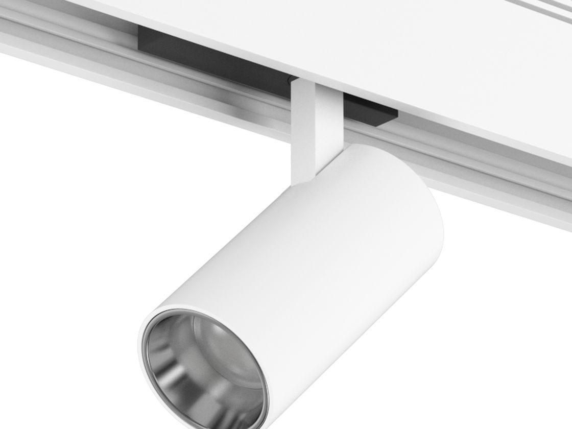 Белый трековый светильник SY на шинопроводе, цилиндрический корпус