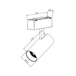 Светильник для низковольтного трека SY белый 10вт, SY-601201-WH-10-36-NW