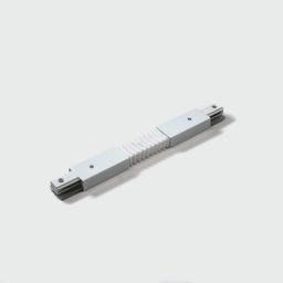 Гибкий коннектор однофазного трека, белый, прямой вид