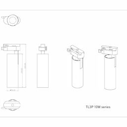 Спот для трековыx систем серия TL3P, Черный, 10Вт, 3000K, TL3P-BL-10-WW