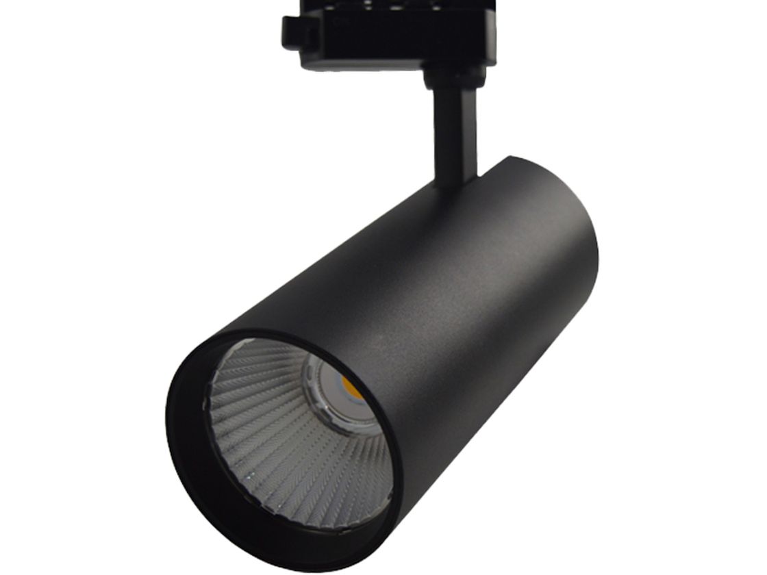Трековый светильник черный, фронтальный ракурс