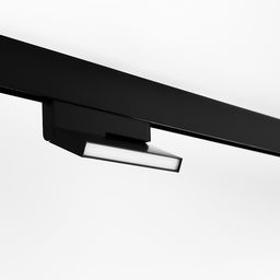 Черный светильник-книжка на магнитном треке, боковой ракурс