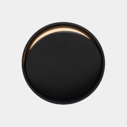 Круглый настенный светодиодный светильник черный, вид спереди