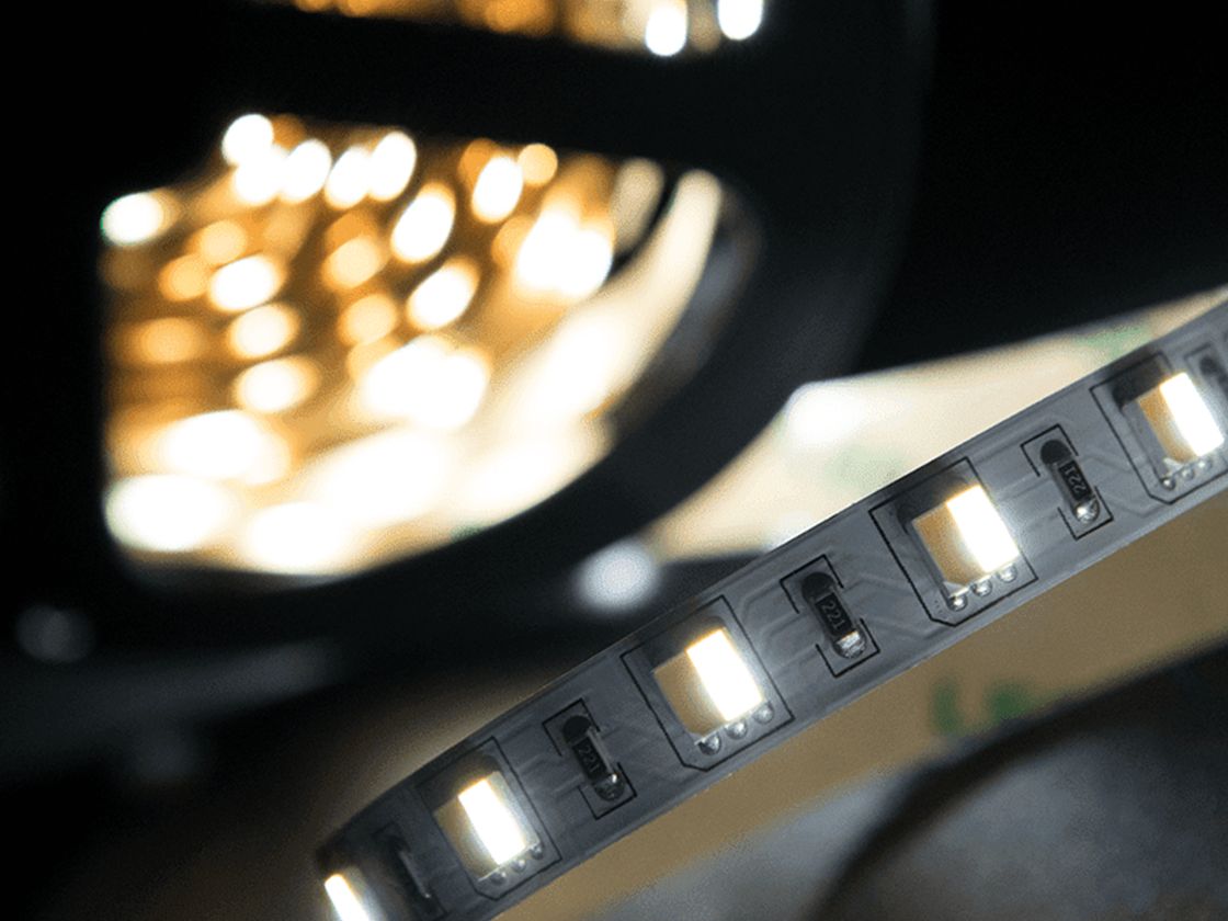 Фрагмент ленты SMD5050, холодное белое свечение