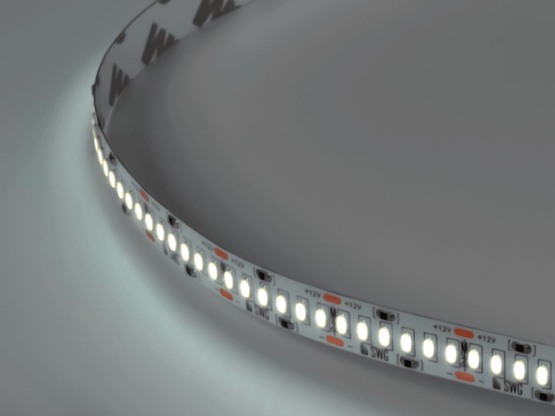 Светодиодная лента 3014, 240 LED/м, 24 Вт/м, 12В , IP20, Цвет: Холодный белый, SWG4240-12-24-W-M