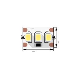 Фрагмент ленты SMD2835, три светодиода и контактные площадки