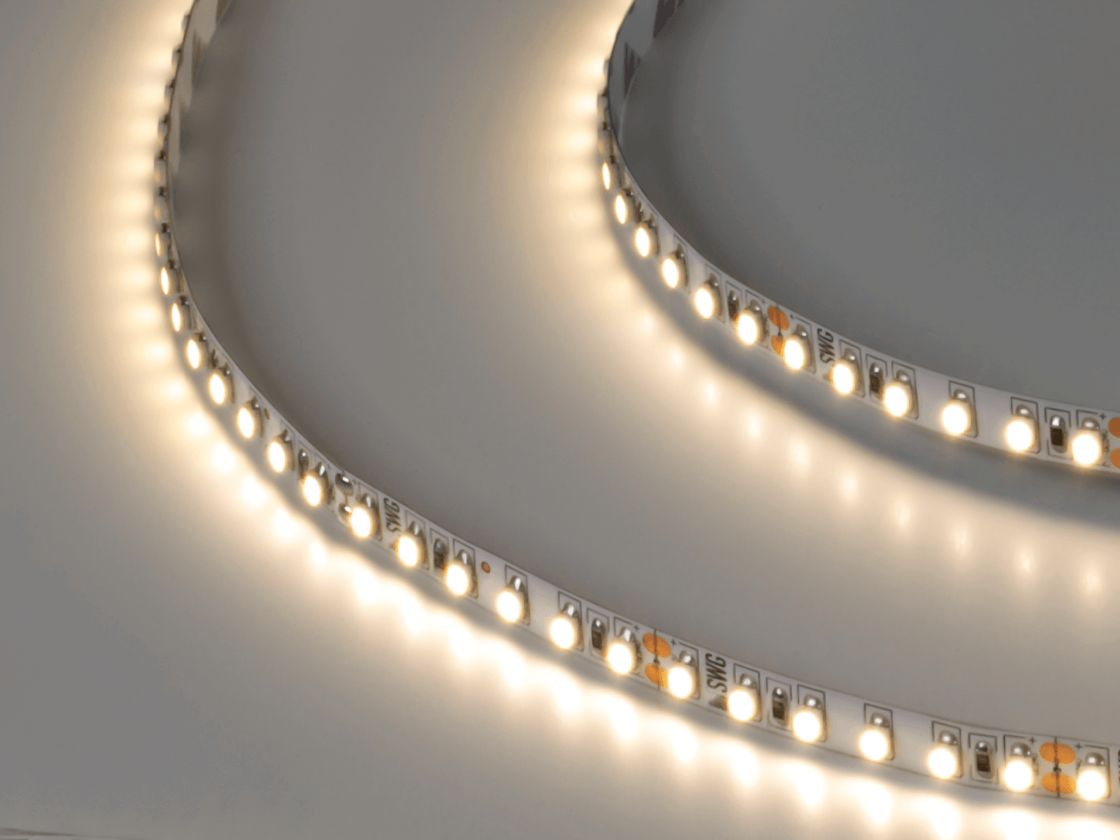 Светодиодная лента 3528, 120 LED/м, 9,6 Вт/м, 24В , IP20, Цвет: Нейтральный белый, SWG3120-24-9.6-NW-M