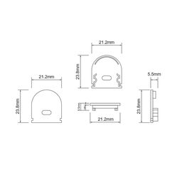 Комплект заглушек на профиль SF-2121-RD (2 шт), SF-2121-RD-ECS