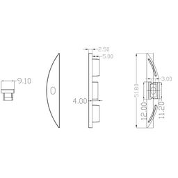 Комплект заглушек на профиль ARC-608FL (2 шт), ARC-608FL-ECS