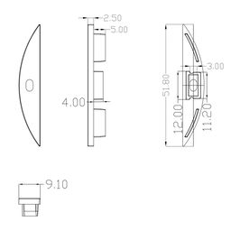 Комплект заглушек на профиль ARC-608FL (2 шт), ARC-608FL-ECS
