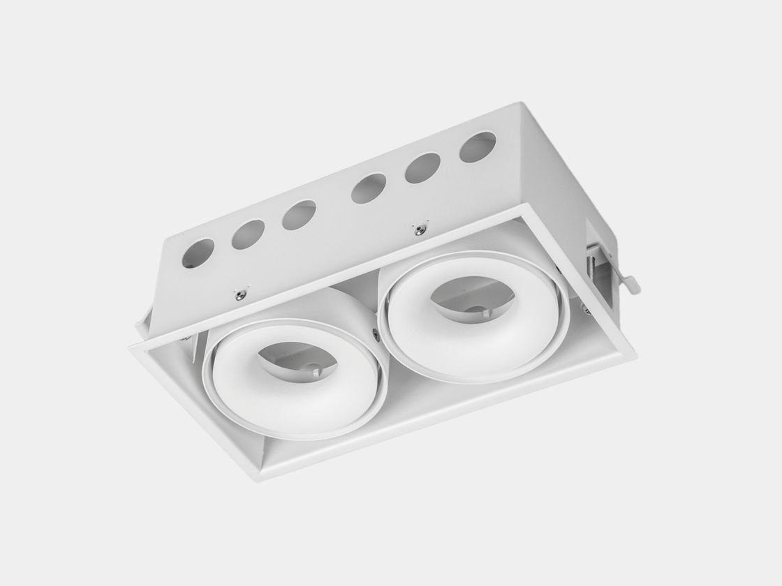 Встраиваемый карданный корпус на два модуля, белый