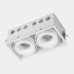 Встраиваемый карданный корпус на два модуля, белый