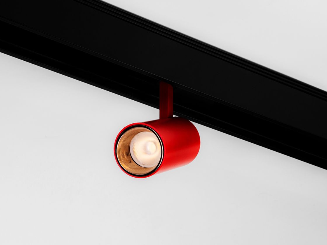 Светильник трековый для низковольтного трека SY красный, SY-601201-RD-10-36-NW