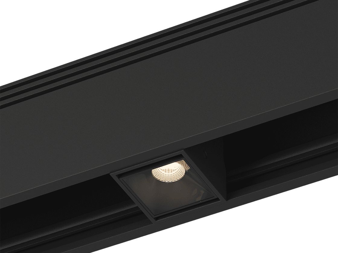 Светильник SY в треке, черный корпус, теплый свет