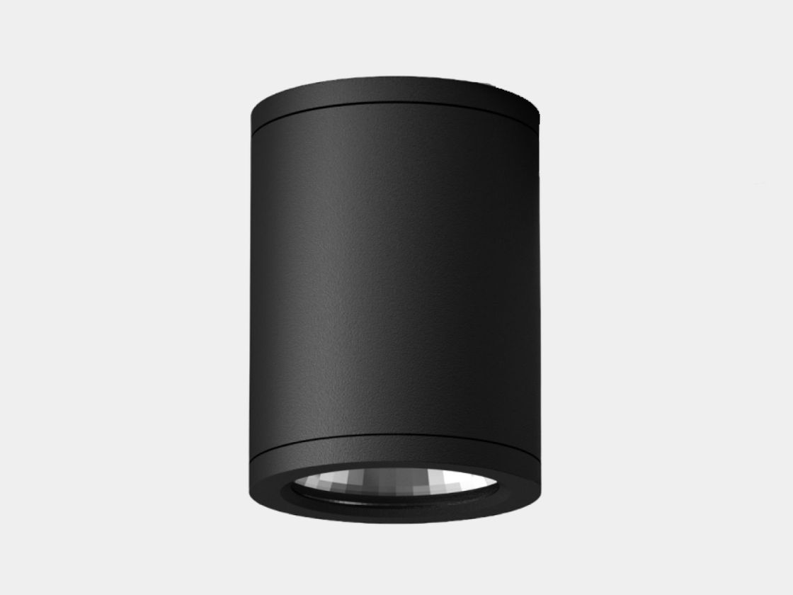 Накладной уличный светильник цилиндрический, тёмно-серый корпус