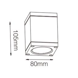 Схема габаритов светильника CARS, 80×105 мм