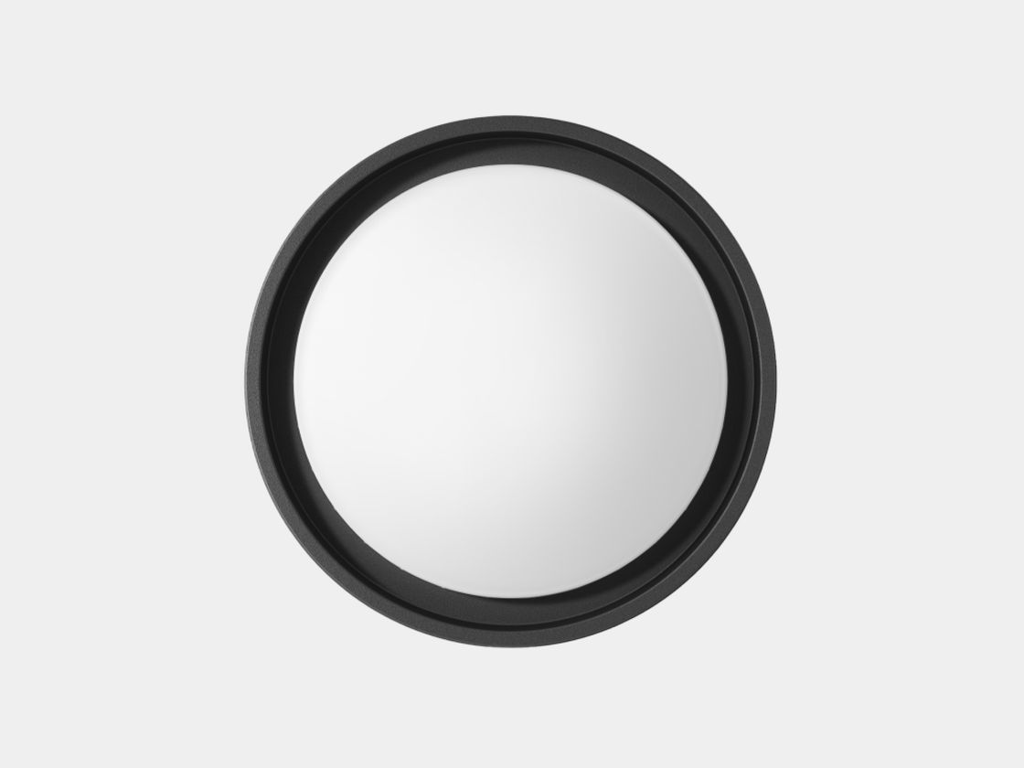 Круглый накладной светильник темно-серый, вид спереди