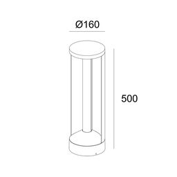 Светильник уличный FL-1262, FL-1491-500-12-WH-WW