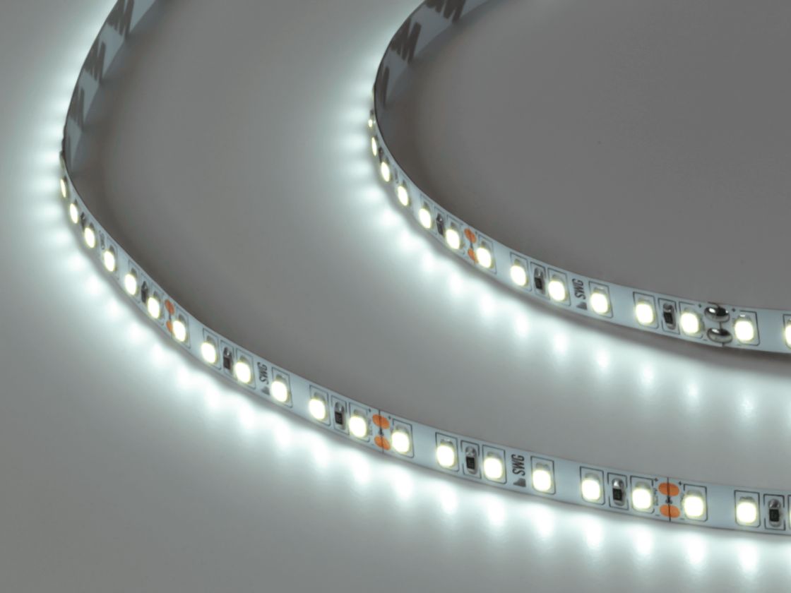Светодиодная лента 2835, 120 LED/м, 9,6 Вт/м, 24В , IP20, 3M, Цвет: Холодный белый, SWG2120-24-9.6-W-M