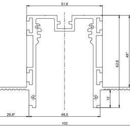 Чертёж профиля трека SY с размерами