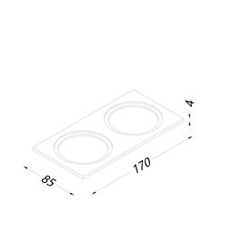 Рамка двойная для MINI COMBO, квадратная, белая алюминиевая, MINI-COMBO-S2-BL