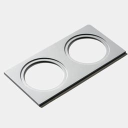 Алюминиевая рамка на два светильника, наклонный ракурс