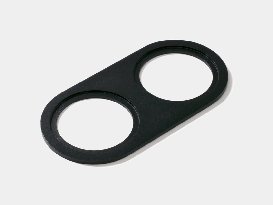 Черная двойная круглая рамка MINI COMBO, вид сверху