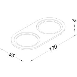 Рамка двойная для MINI COMBO, круглая, белая алюминиевая, MINI-COMBO-R2-WH