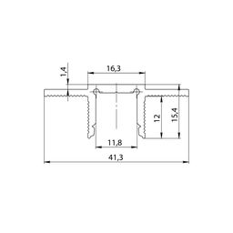 Чертёж профиля LG16 с размерами сечения