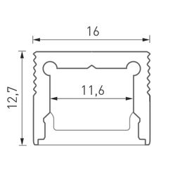 Сечение алюминиевого профиля LS1613 с экраном
