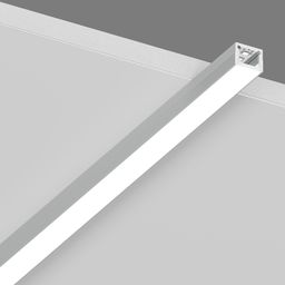 Накладной профиль LS1613 установлен на поверхности, диагональный ракурс