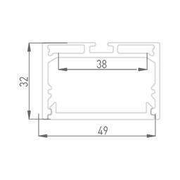 Сечение алюминиевого профиля LS 4932, размеры 49×32