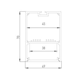 Чертёж профиля LS 4970 с размерами 49×70