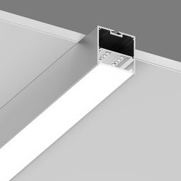 Профиль с установленной лентой, накладной монтаж на поверхности