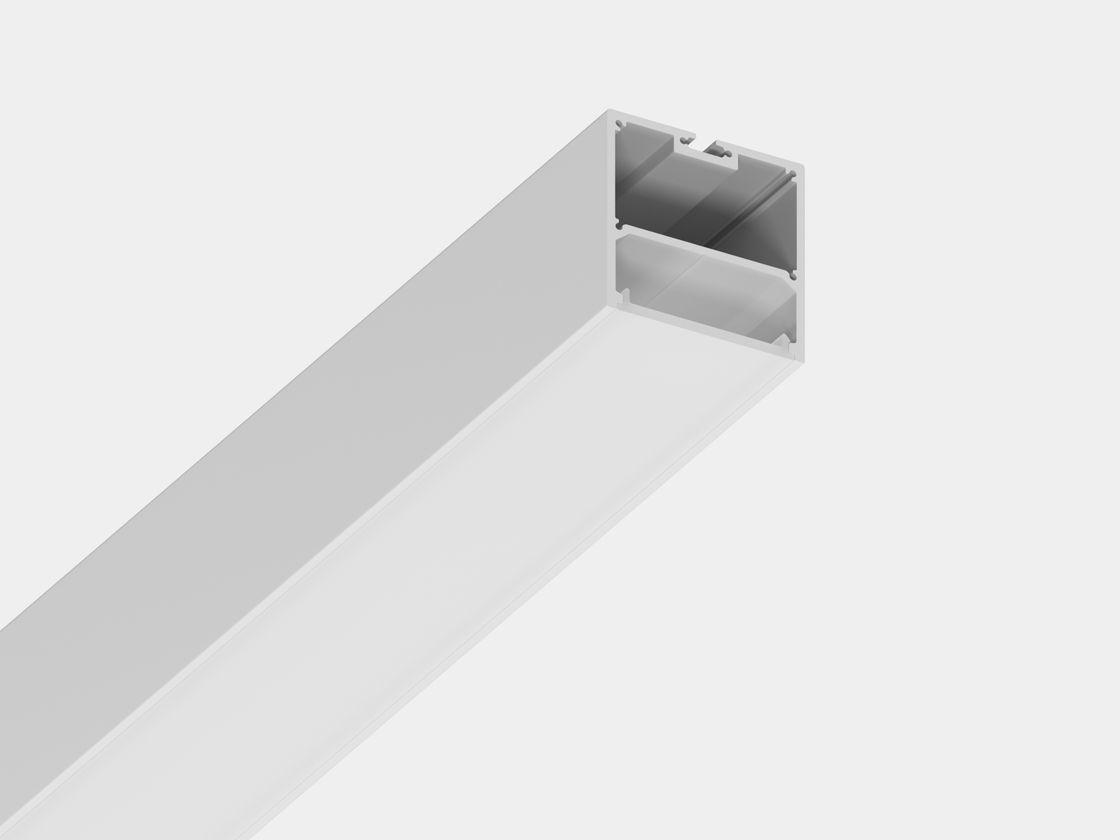 Профиль белый, вид под углом, торец и каналы