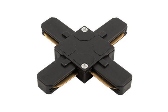 X-Коннектор для однофазных накладных трековых систем, черный,KXZ-BL-X