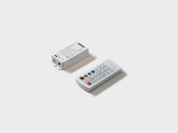 Контроллер RGBW, 2.4G с пультом, 21 кноп., DC12/24V, <16A(MAX), SW-RGBW-2.4G-16A