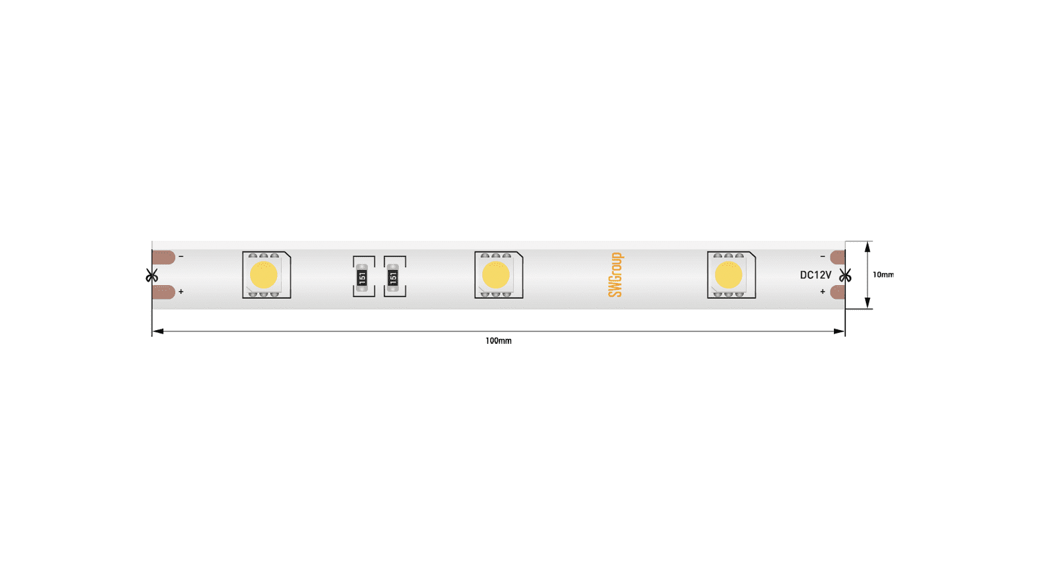 Светодиодная лента 3528, 60 LED/м, 4,8 Вт/м, 12В , IP20, Цвет: Синий SWG SWG360-12-4.8-B-M SWG360-12-4.8-B-M